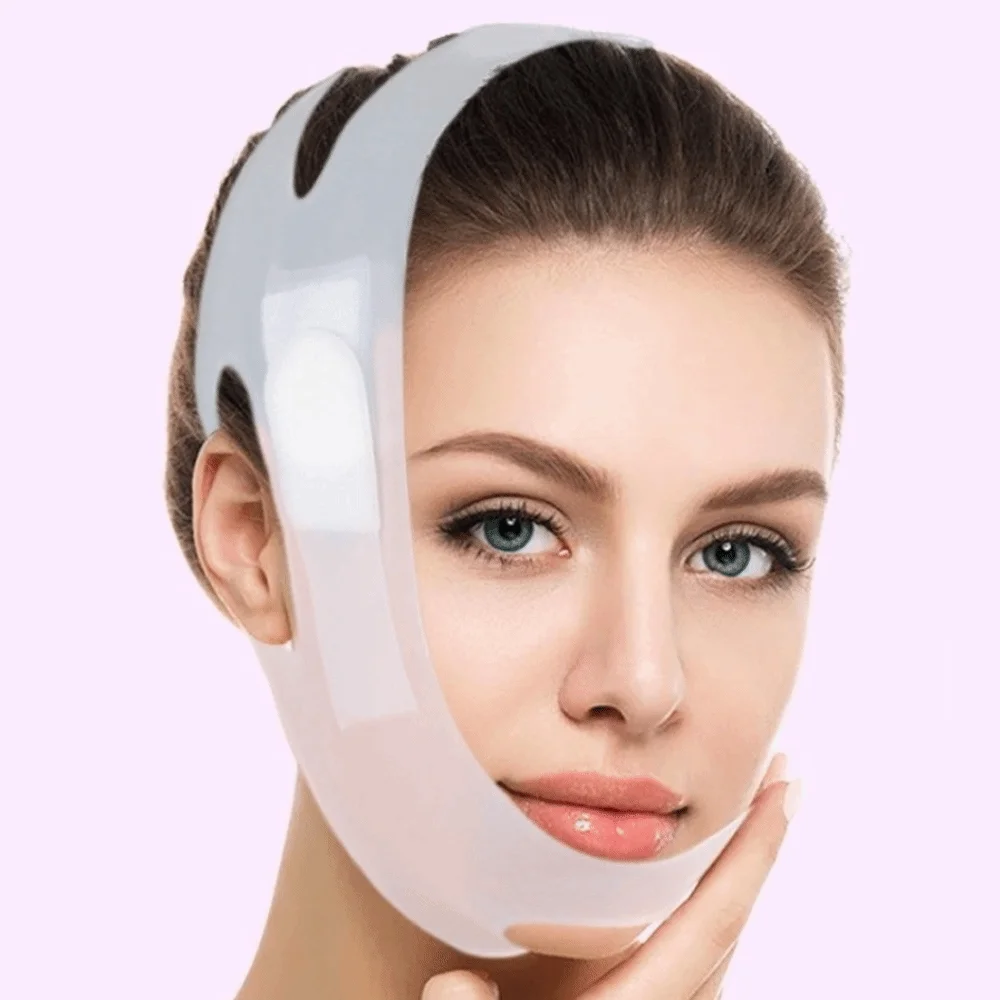 Cintura per il viso in silicone Maschera antirughe Elasticità Lift Maschera ovale Riutilizzabile Scolpire il viso Cintura dimagrante V Face