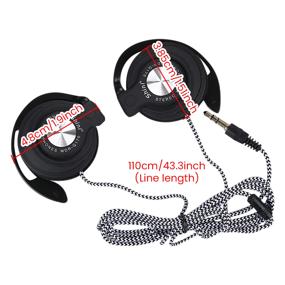 2024 3.5 millimetri Cuffie Universale Orecchio Appeso Auricolare Stereo Bass Musica Auricolare Hifi Bassi Pesanti Con Cancellazione Del Rumore Curvetta Auricolare