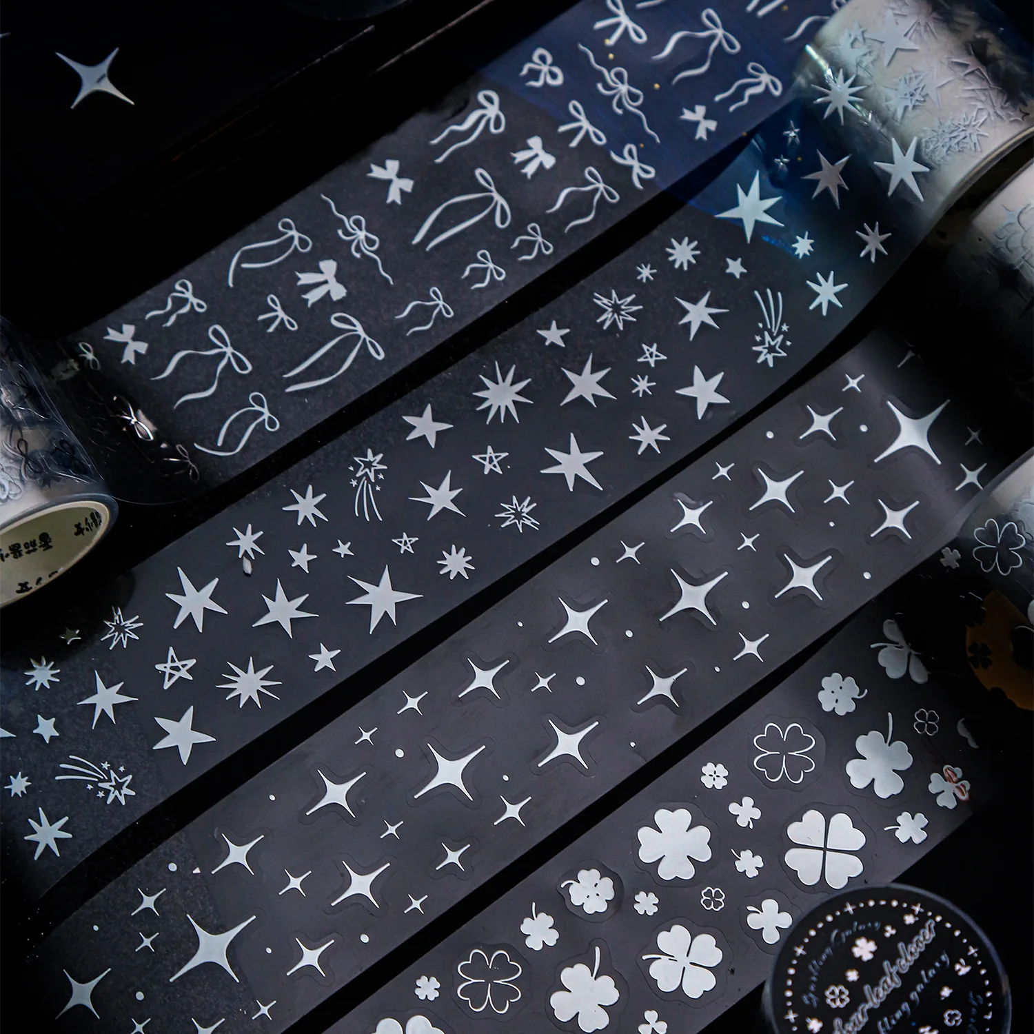 

10pcs/lot DIY Decoration Adhesive Tapes flashing stars and rivers japanese Paper Pet tapes Stickers Masking Tapes