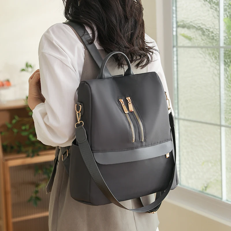 Fashion Travel Women Backpack 2023 Design School Bag For Teenage Girl Casual Shoulder Bags Female Nylon Rucksack Black Purse Sac