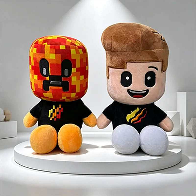 Soft Pixel Style Stuffed Plush Toy Cartoon Block‑Head Figure Doll Home Ornament Kids Boys Holiday Birthday Surprise Gift Fans