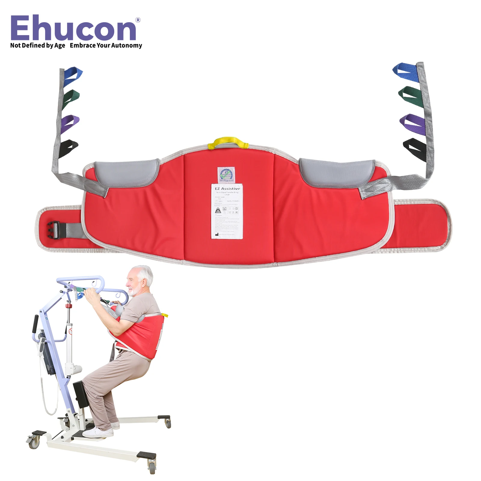 

Ehucon Sit to Stand Lift Sling,Padded Back Support and Comfort Transfer Sling,Heavy Duty Patient Mobility Aid for Elderly 500lbs