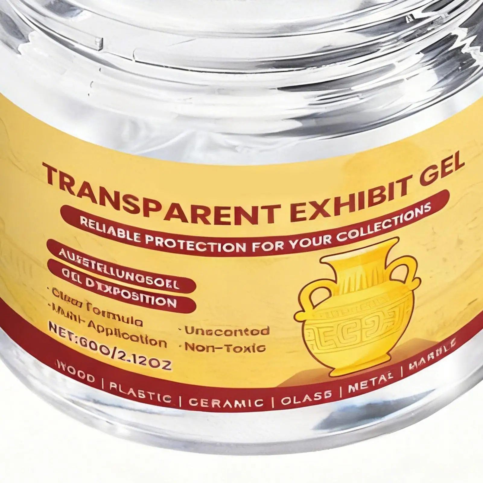 Clear Exhibit Gel 60g Clear Removable Glue Adhesive Museum Wax for Antiques Glass Ceramics Figures Decorations Conservation Art