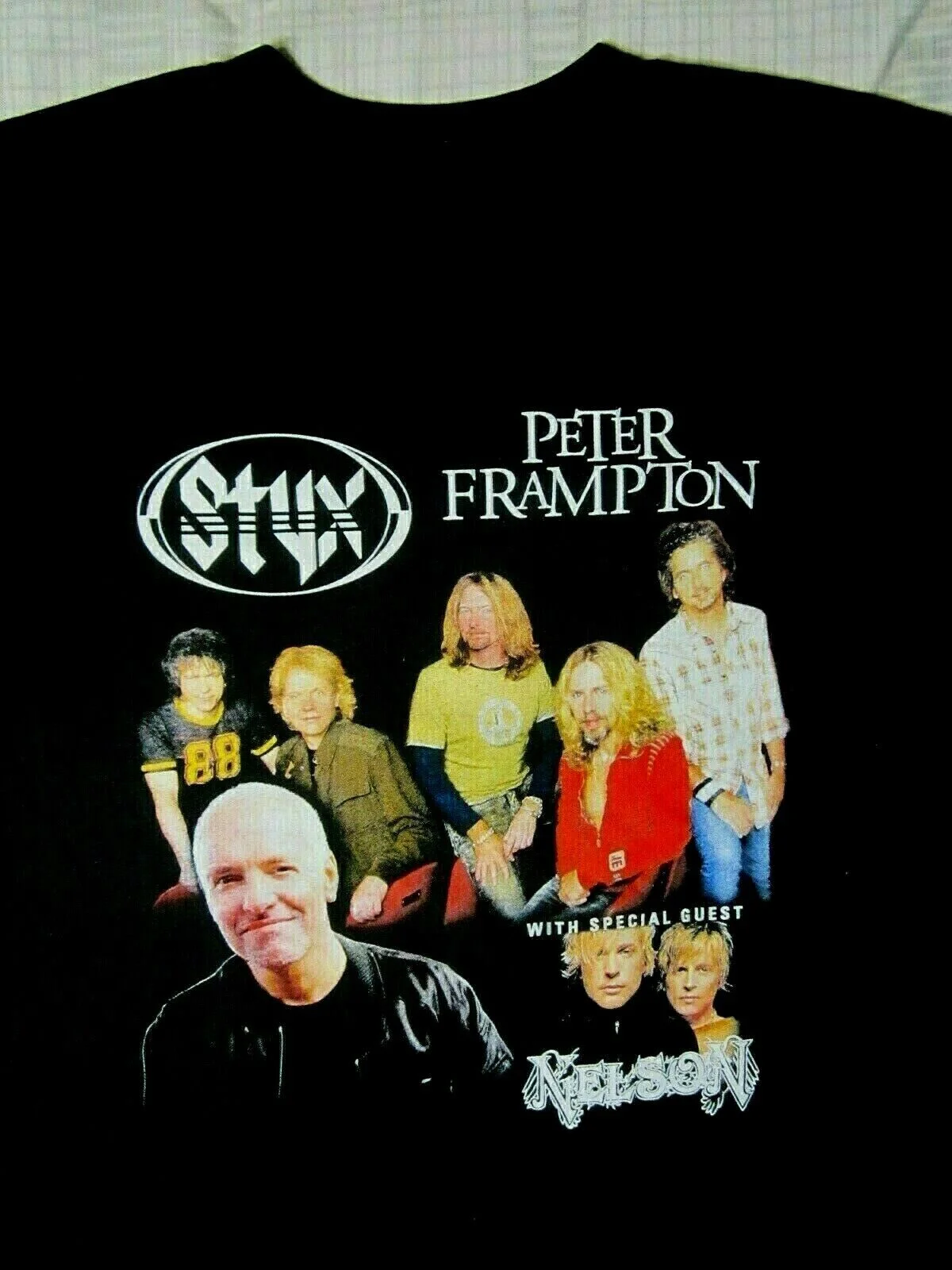 Styx + Peter Frampton + Nelson 2004 Vintage Concert Tour T Shirt ZL082