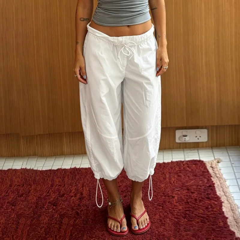 Talenza Women's White Pants Fashion Simple Basic Solid Loose Casual Trousers Chic Commuting Streetwear New Female Pants Clothes