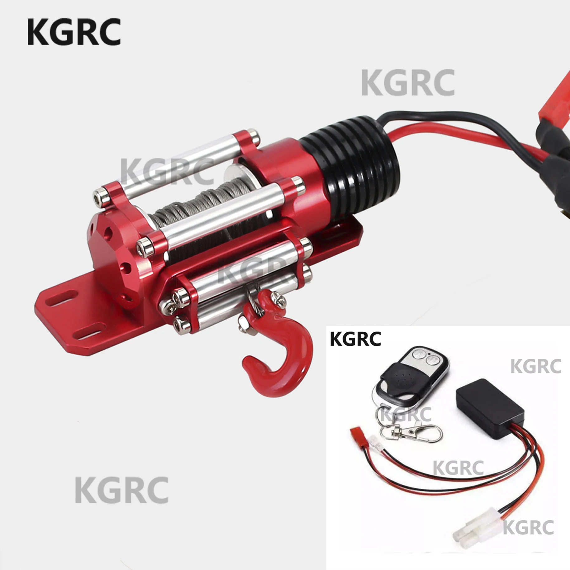 

RC Car Metal Steel Wired Automatic Simulated Winch for 1/10 RC Crawler Car Axial SCX10 90046 D90 TRX-4