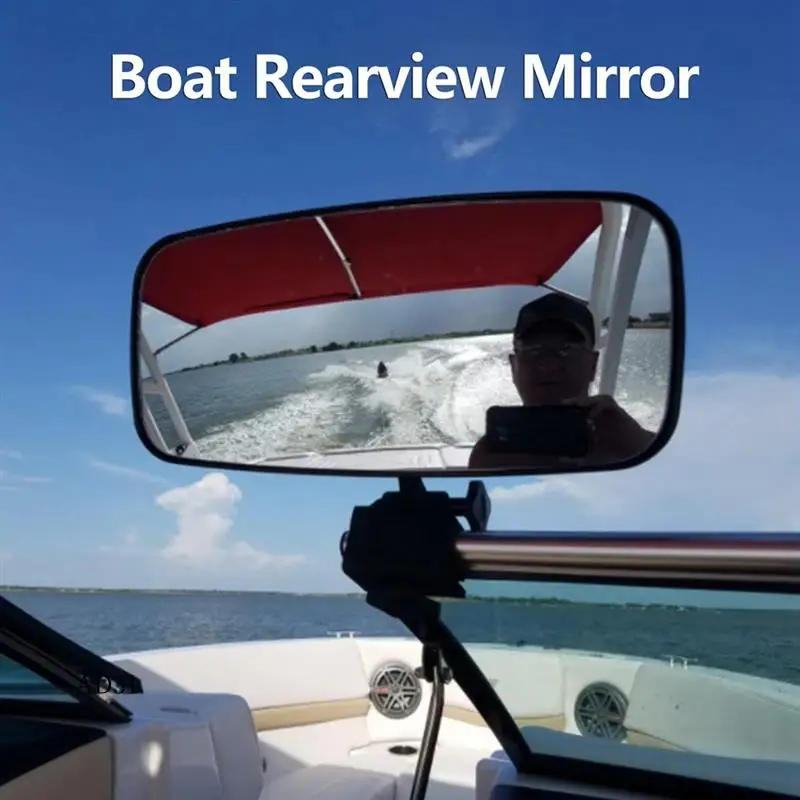 

New-Boat Rear View Mirrors Rear View Boat Mirrors T Clamp-On Boat Mirror Large Water Ski Rear View Boat Mirrors Boat Clamp Mirro