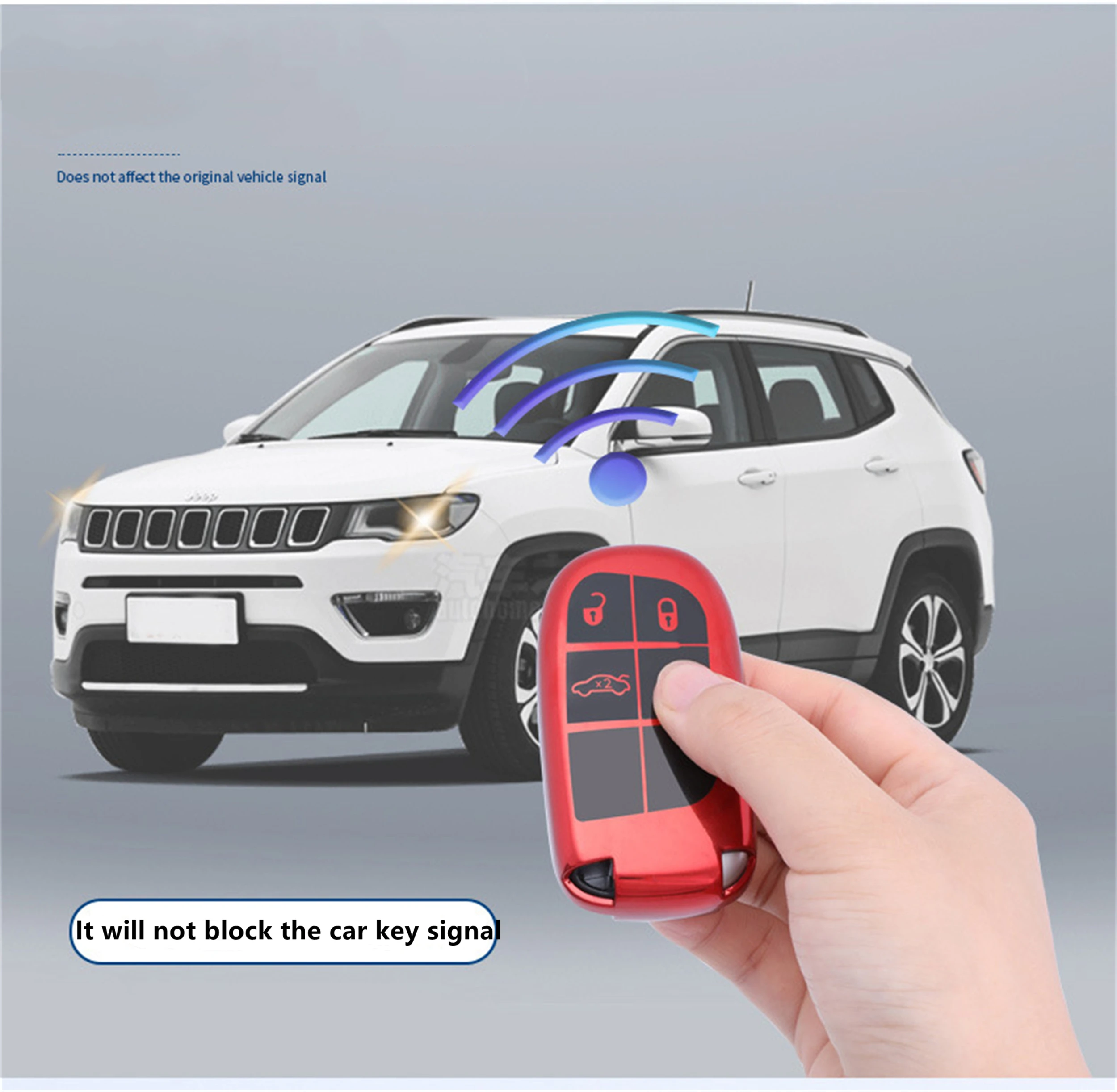 Kompatybilny dla jeepa 3-Key Free Knight Car Key Shells Soft TPU Keycase nadaje się do przewodnika