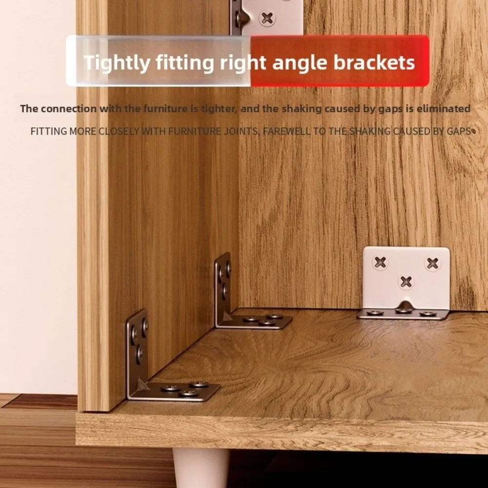 

10/20PCS Stainless Steel L-Shaped Corner Code Multifunctional Furniture Connector Angle Iron Piece L-shaped Bracket