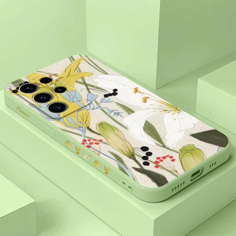 

Sweet Whisper Flower Phone Case For Samsung Galaxy S25 S24 S23 S22 S21 S20 S10 S10E Ultra Plus FE Note 20 Ultra Plus Cover