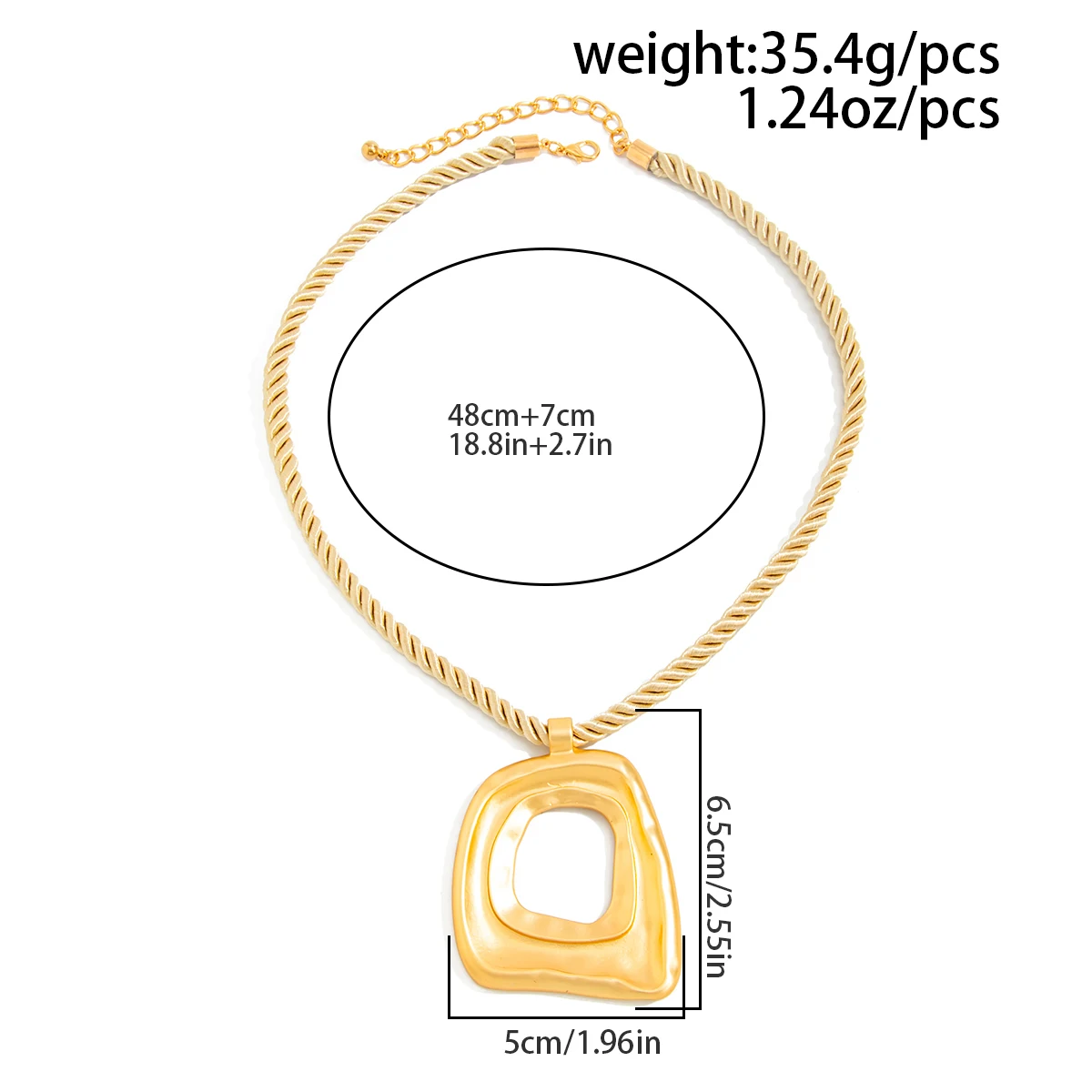 SHIXIN الهيب هوب الجوف التدريجي هندسية مربع قلادة قلادة المرأة 2026 موضة قابل للتعديل حبل سلسلة قلادة مجوهرات الحفلات هدية #4