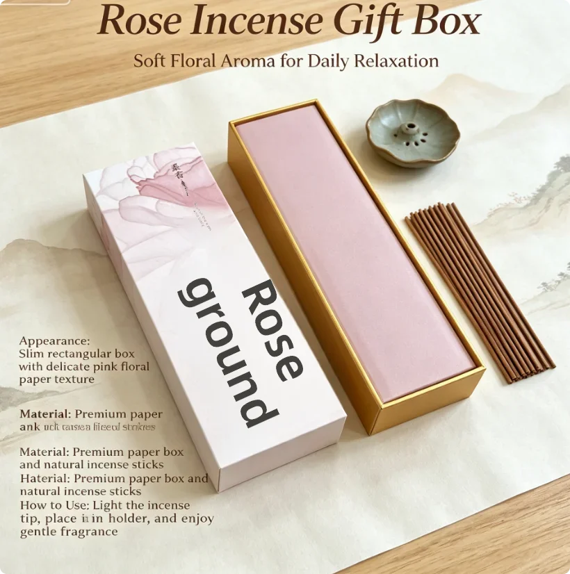 Natural Wood Incense Stick Holder Premium Gift Kit Zen Scent Sticks Home Fragrance Air Freshener Holiday Present