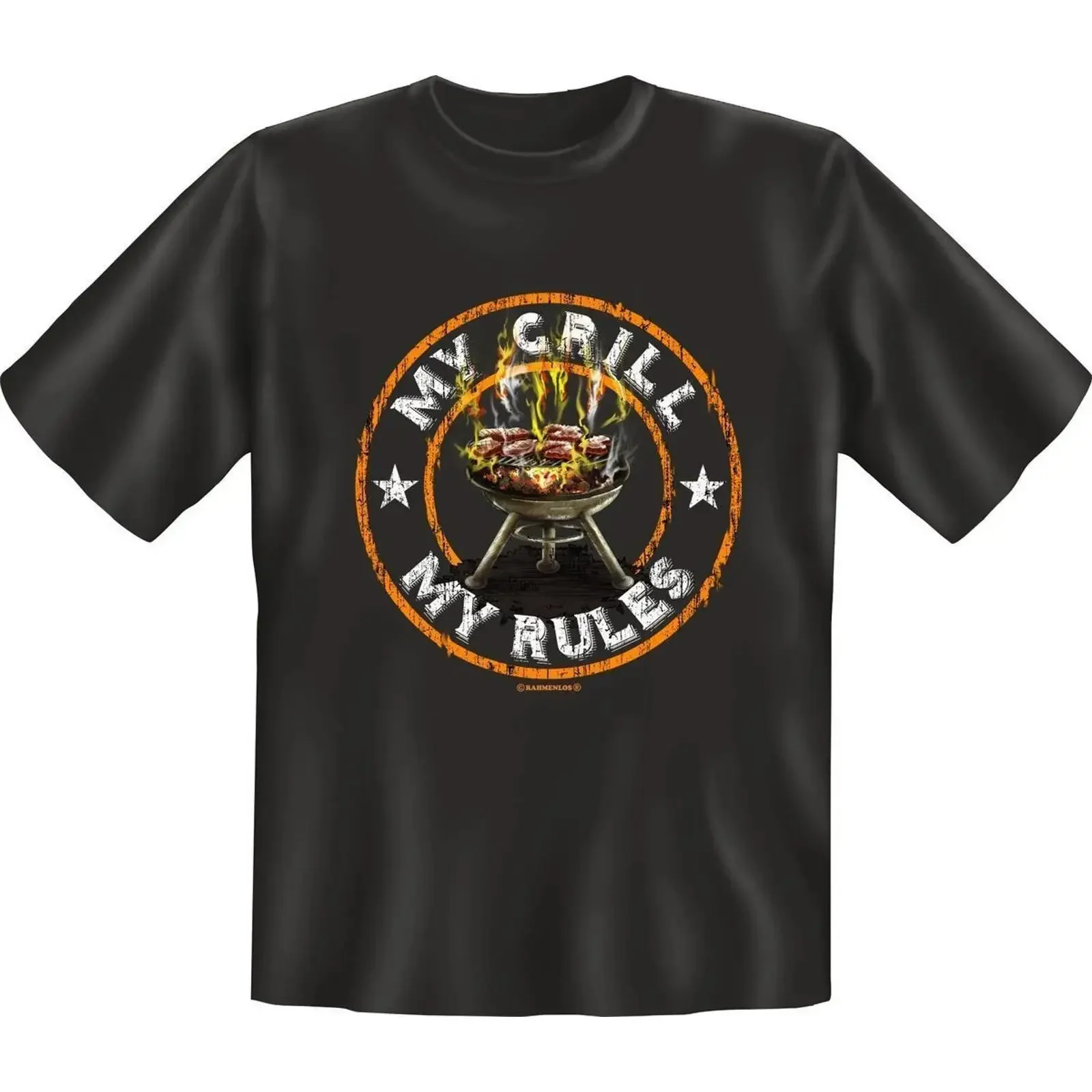 T-Shirt BBQ Grillen MY GRILL RULES S M L XL XXL XXXL NEU Geschenk Vintage Washed Graphic Soft Top Für den Alltag Atmungsaktiv