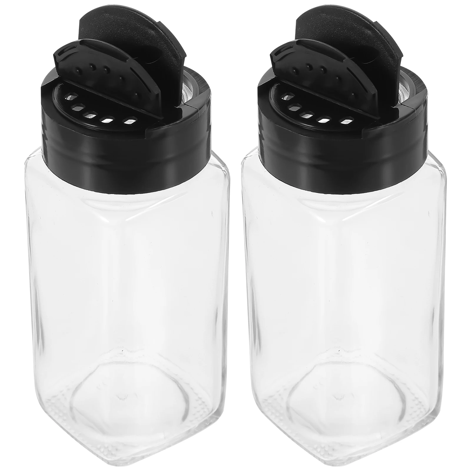 

2pcs Square Spice Salt Shaker Seasoning Bottles Jars Travel Salt Pepper Dispenser Leakproof Portable Kitchen Essentials