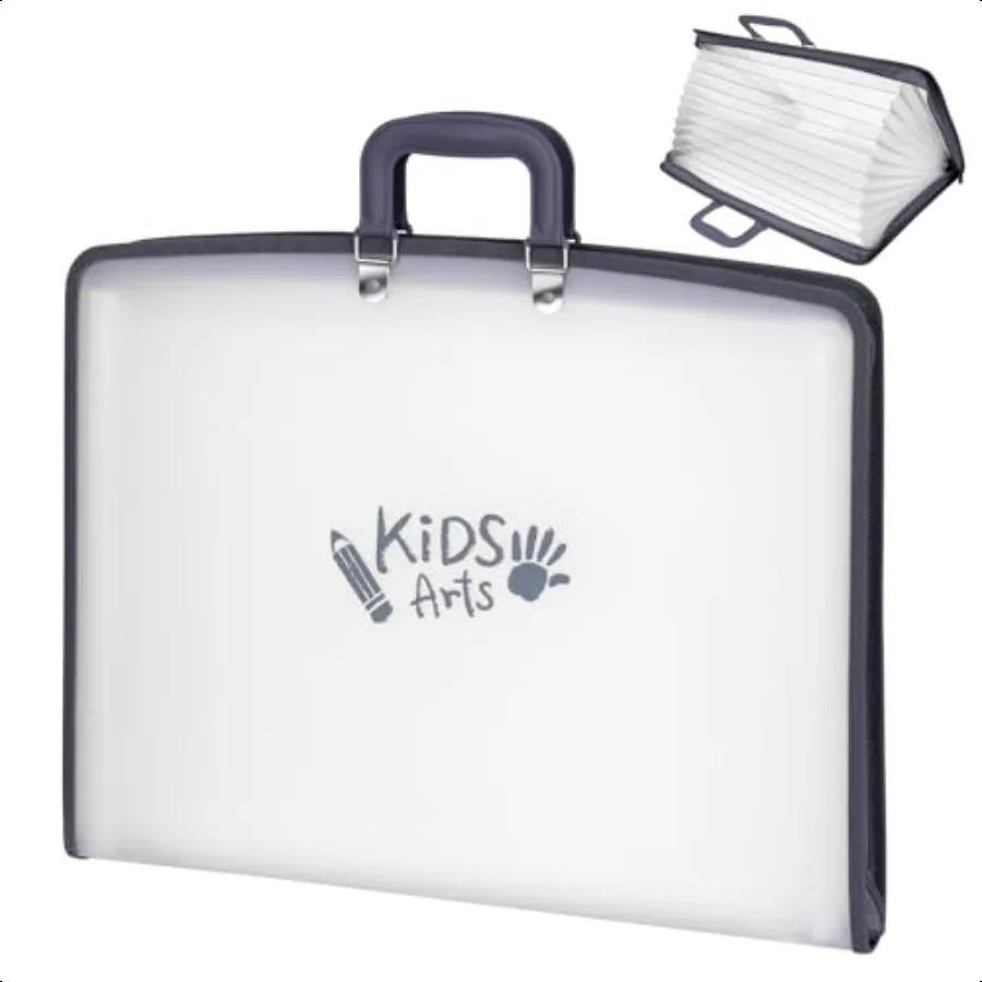 

11x17 Art Portfolio Accordian File Organizer with 13 Pockets Art Portfolio for with Handle and Zipper Closure Oxford Cloth Fros