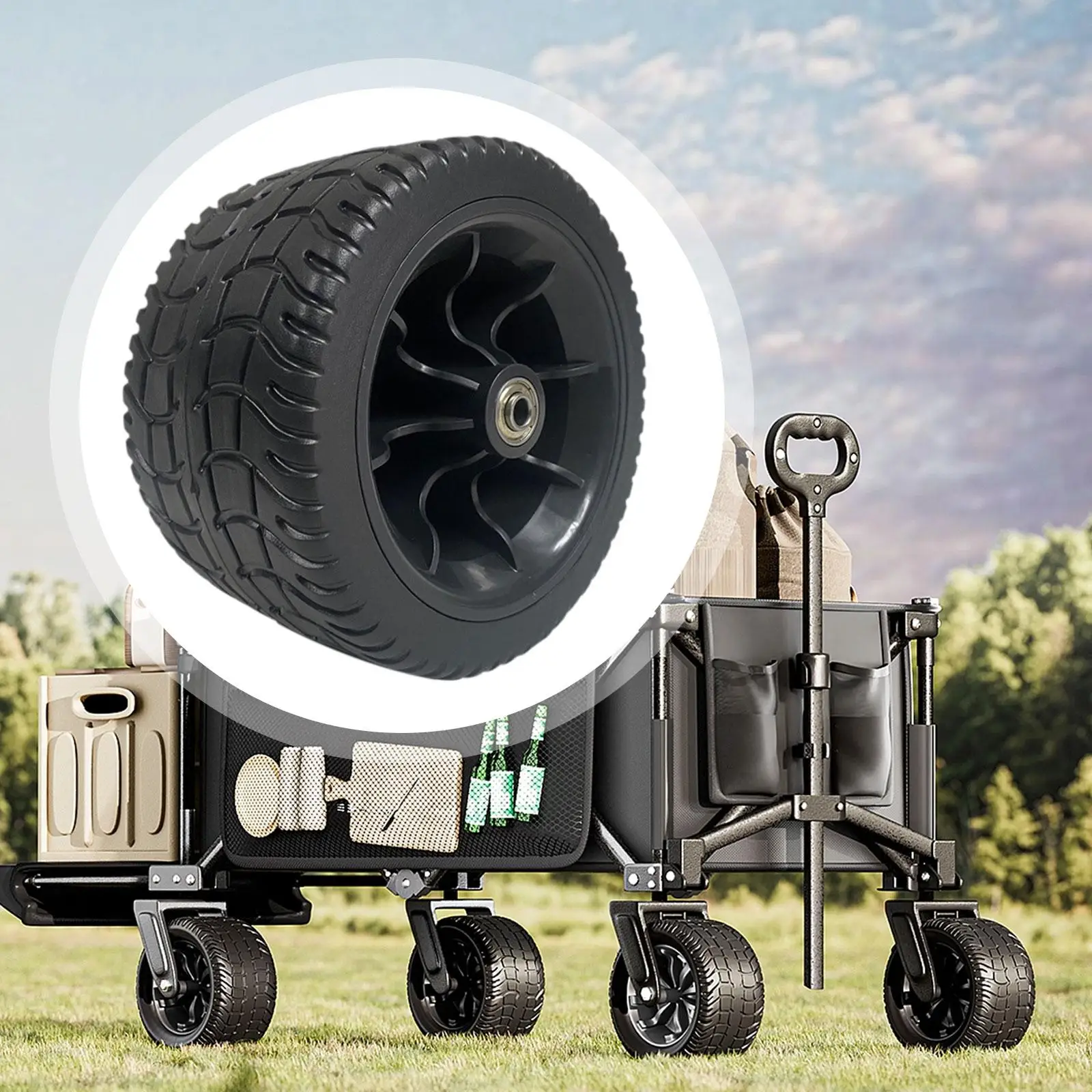 

Колесо для тележки, легко устанавливаемое, аксессуар, сверхпрочное, практичное, диаметр 7 дюймов (17 см), замена для садовых тележек и тележек-колясок