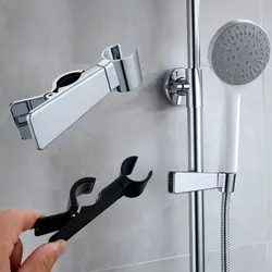 Universal Clip-on Shower Head Holder Adjustable Sprayer Bracket Clamps Rotatable Bracket Hardware Accessories