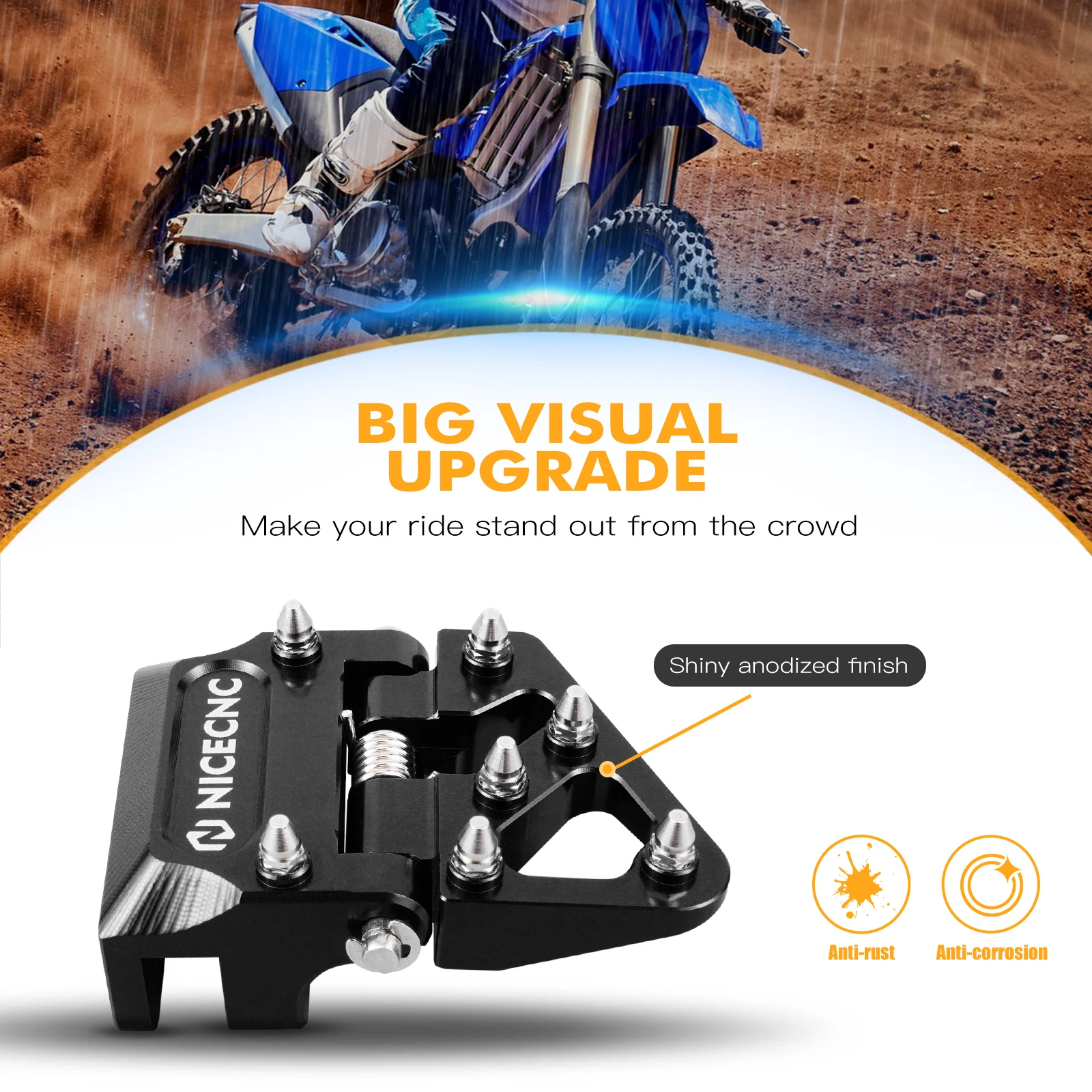 

For Yamaha YZ125 YZ250 YZ250F WR250F WR400F YZ400F YZ 250X 125X 426F WR426F YZF WRF 250F Folding Rear Brake Pedal Step Tip Plate