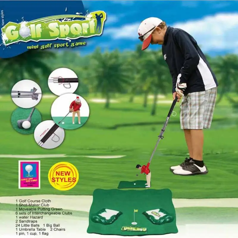 

Mini Golf Game Realistic Funny Golf Games Mini Golfer Set Safe Golf Toy Educational Holiday Gift For Kids to Develop Patience