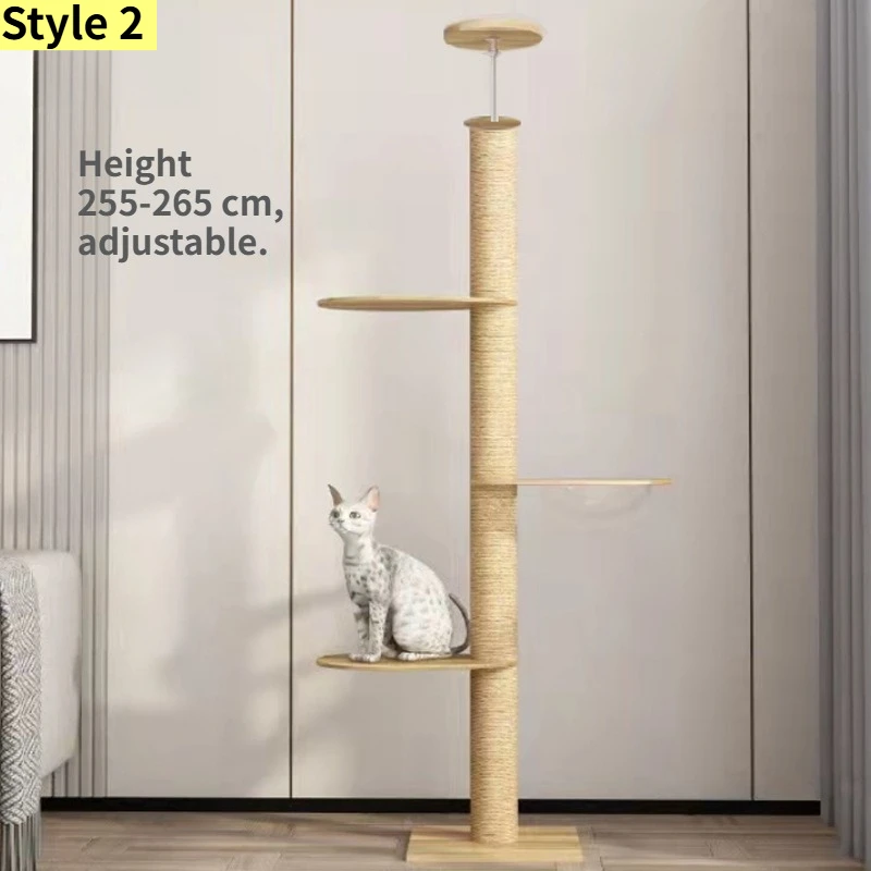Verstelbare Krabpaal Klimspeelgoed Kattentorenhuis Van vloer tot plafond Katten Meerniveau Condo Huisdier Boomhut Huisdiermeubilair