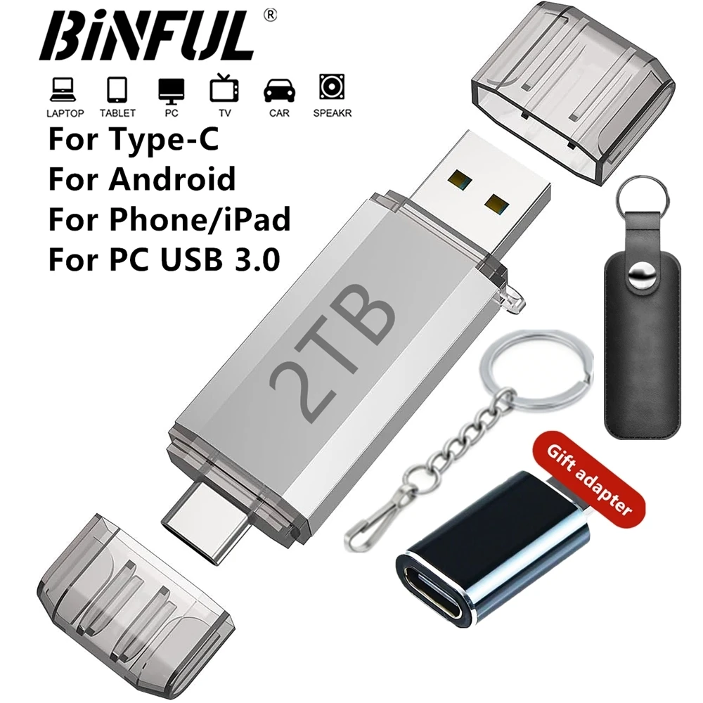 Image of Für iPhone USB-Stick USB 3.0 Typ C Schnell Für IOS iPad 32GB 256GB Pendrive Samsung Huawei Android Laptop Speicherstick ﻿