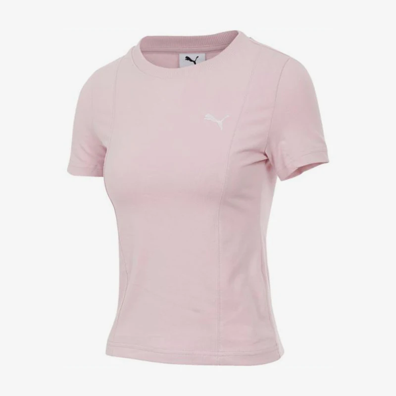 

Оригинальная новая женская трикотажная спортивная футболка Puma с круглым вырезом и вышивкой 631305-90