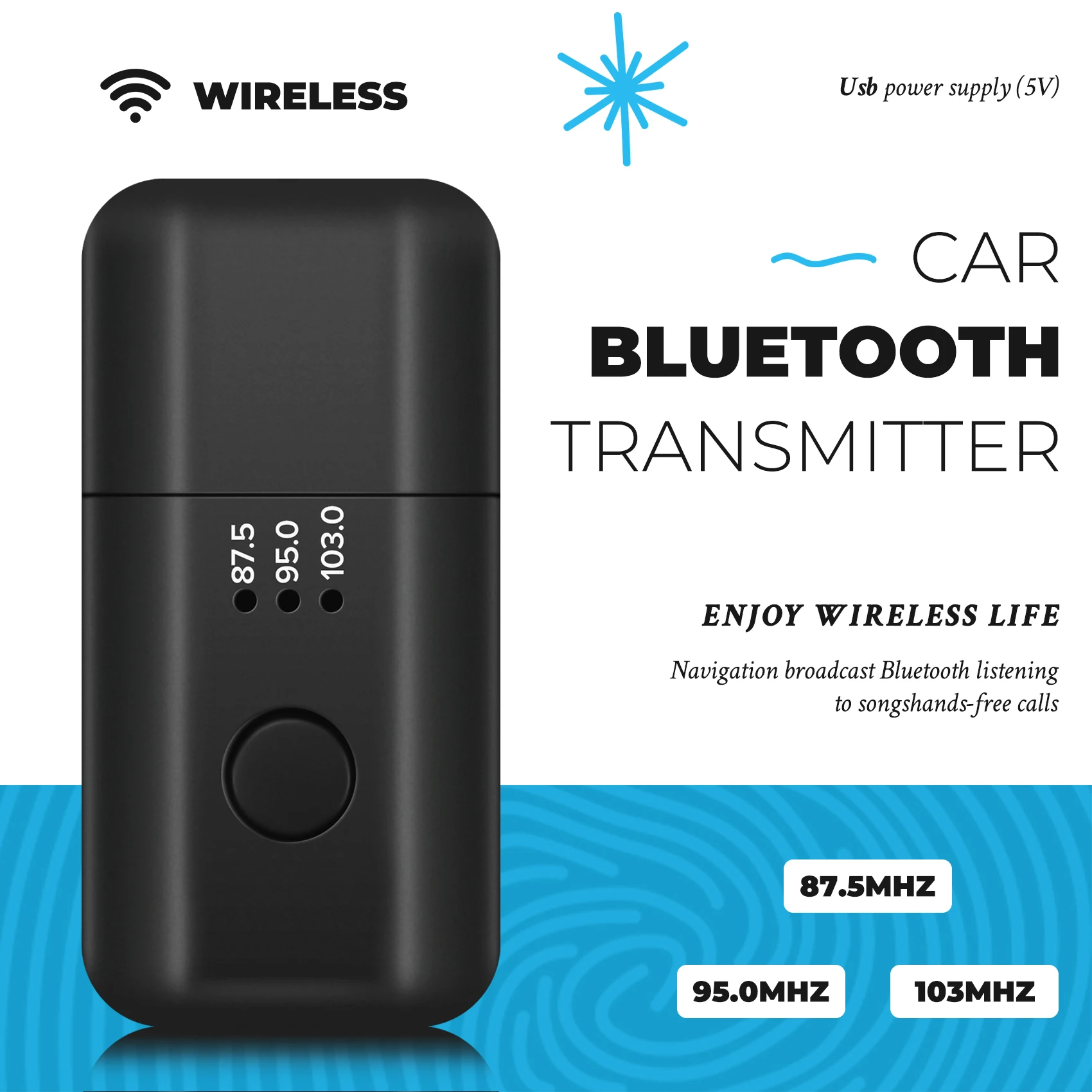 Abnp carro bluetooth 5.1 transmissor fm receptor chamada handsfree mini usb bluetooth kit carro auto sem fio adaptador de áudio do carro