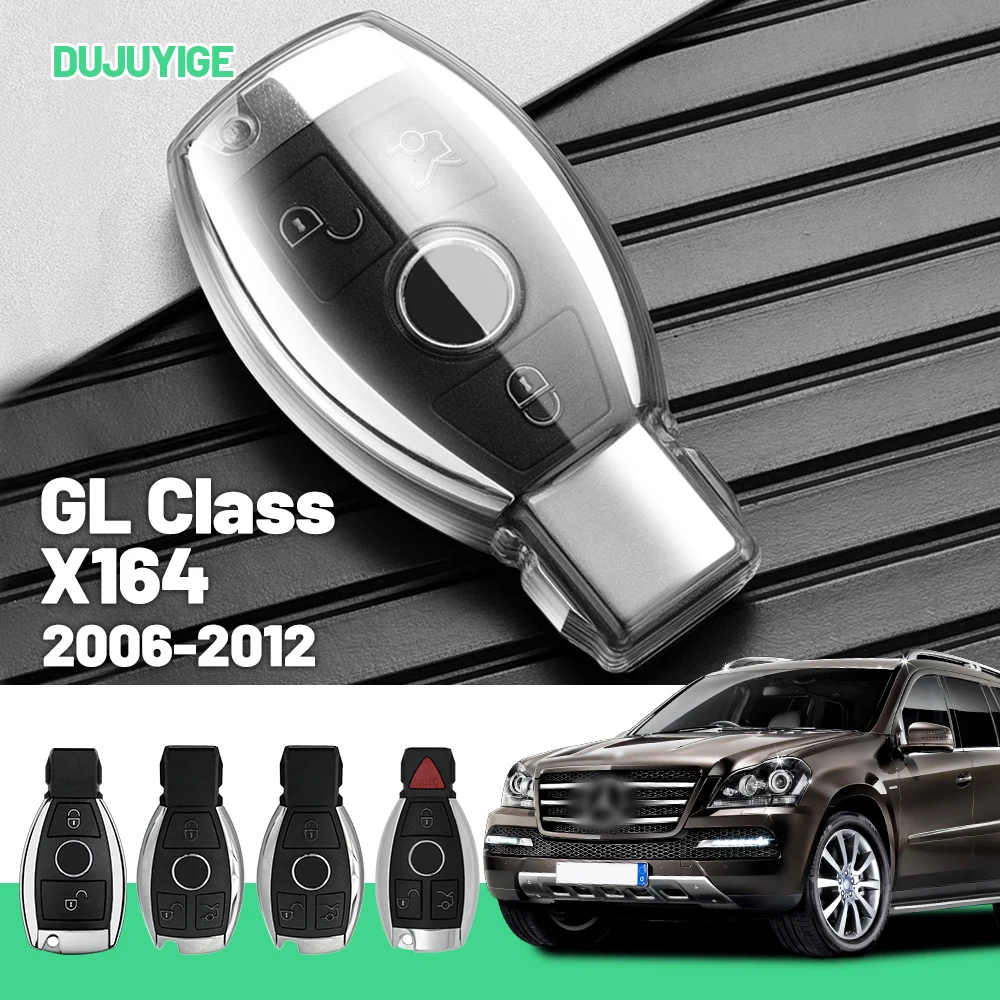 

Прозрачный чехол для автомобильного ключа из ТПУ для Mercedes-Benz GL Class X164 2006-2012, защитный чехол для брелока, автоаксессуары 2007 2008 2009