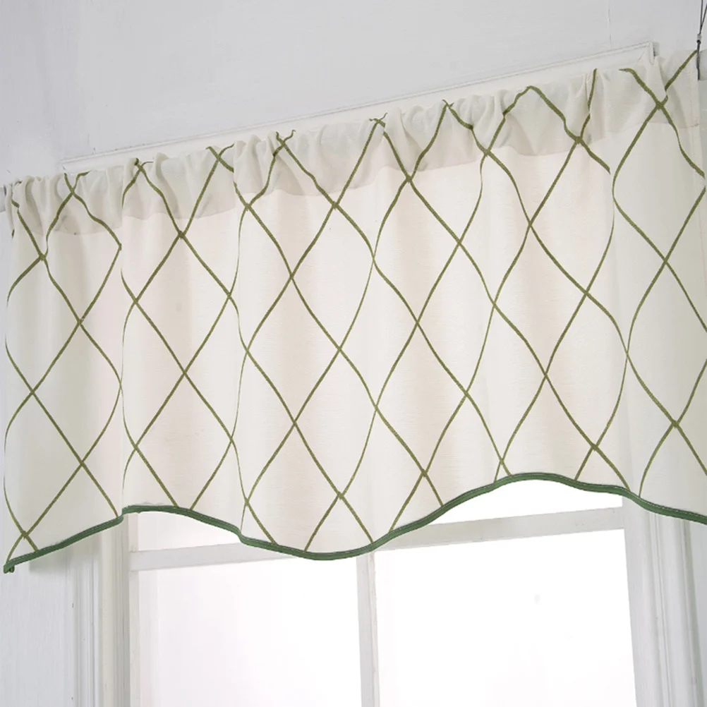 

Household Short Curtain Window Short Curtains Geometric Kitchen Bar Cabinet Window Curtain Rustic Modern Decoration