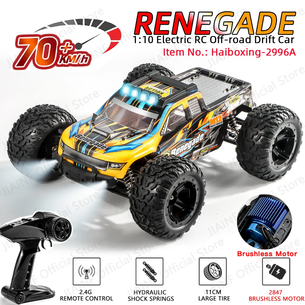 

1:10 HAIBOXING 2996A 70 км/ч 4WD RC автомобиль с 3 дифференциалами внедорожных автомобилей с дистанционным управлением высокая скорость дрейф монстр грузовик игрушки