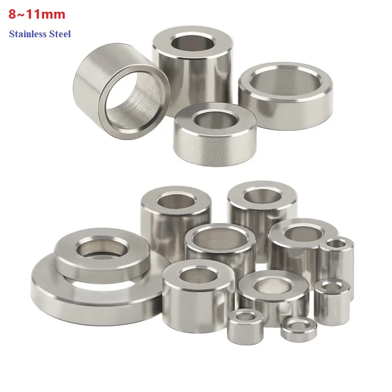 304Stainless Steel Bearing Bushing Unthread Hollow Casing Round Column Joint Spacer 8/8.2/8.4/8.5/8.6/9/10.2/10.5/11mm 10/5/2Pcs