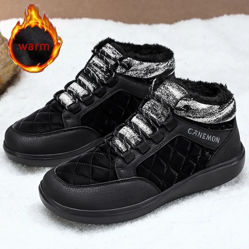 

Зимние мужские зимние ботинки с широким носком, уличная теплая хлопковая обувь, нескользящие водонепроницаемые женские ботильоны с нулевой подошвой, походные ботинки с широким носком