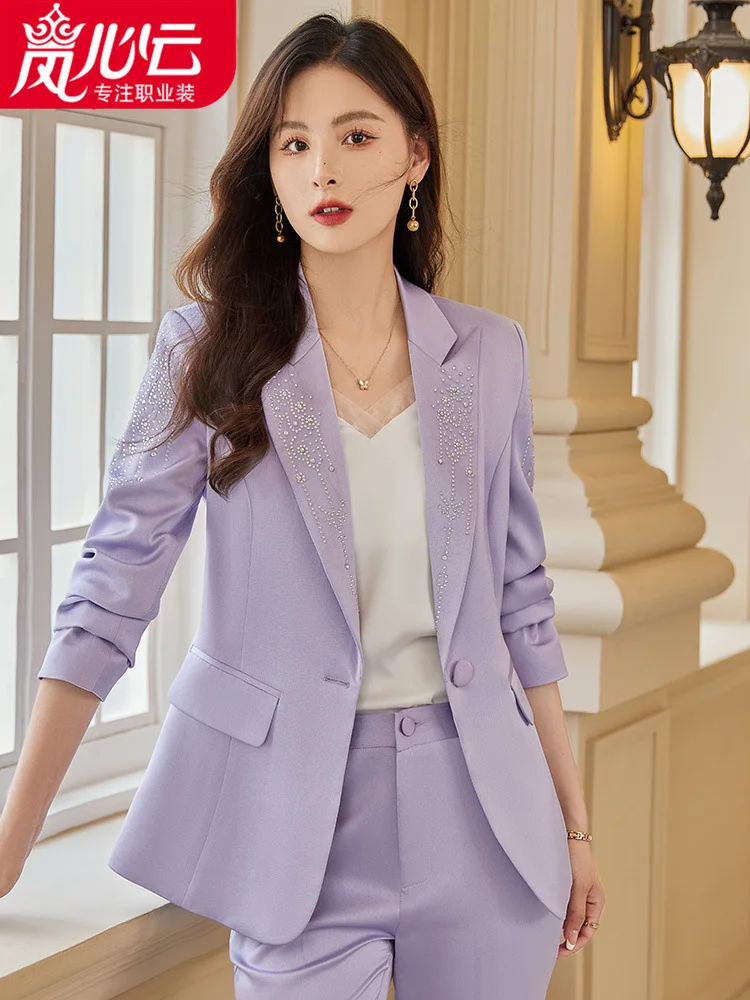 

Business Suit Tailored Suit Formal Clothes Suit Work Clothes Dignified Goddess Fan Gao End Host Etiquette Belly Covering902