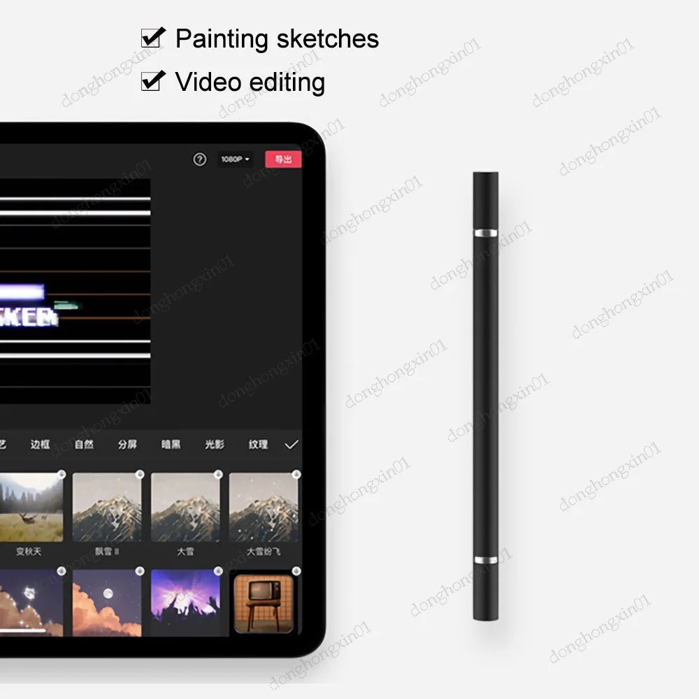 Uniwersalny rysik z podwójną głowicą do rysowania tabletu pojemnościowy ekran dotykowy do iPad Air 5 4 3 2 1 10.2 9 8 7 Pro 11