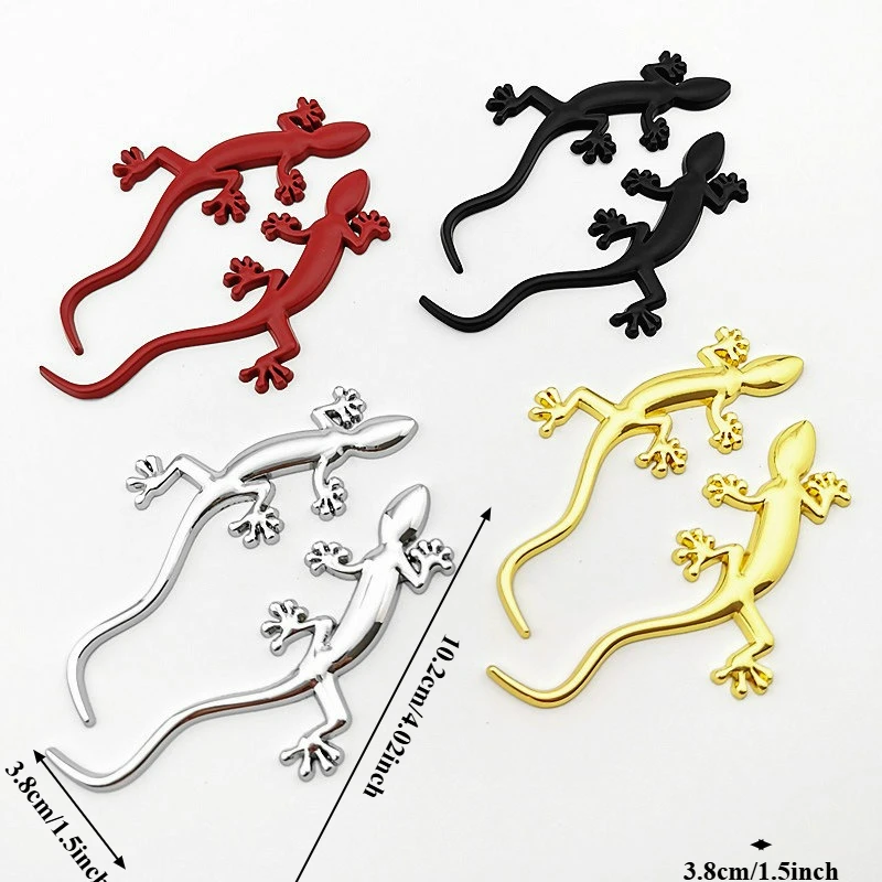 High-quality Modification Metal 3D Stickers with Gecko Elements Body Decoration Scratches Car Personalized Accessories