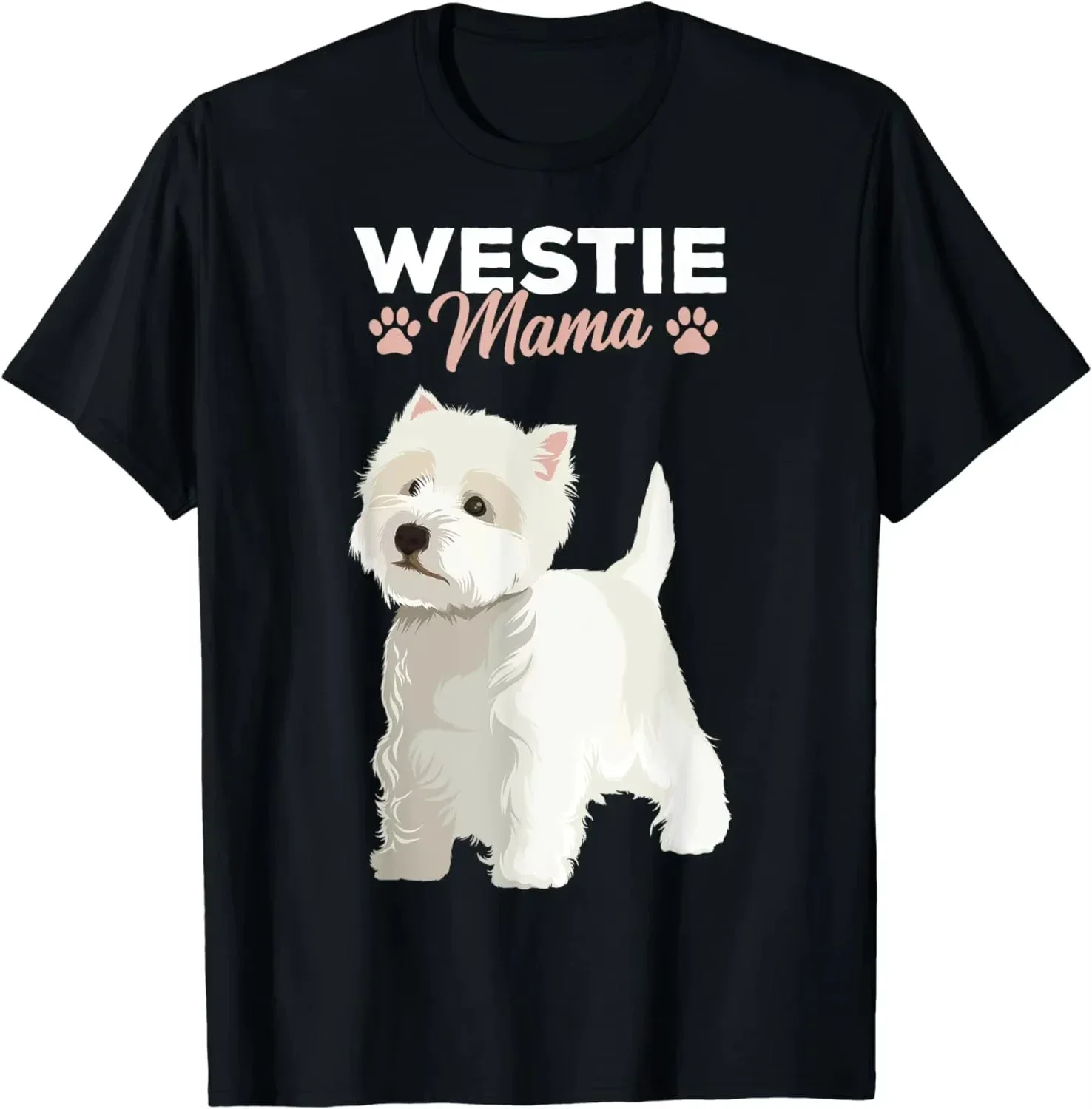 West Highland White Terrier Mommy Dog Westie Mommy Women Girls 2025 Summer Crew-neck Printed Graphic T-shirt for  and Women Y2K