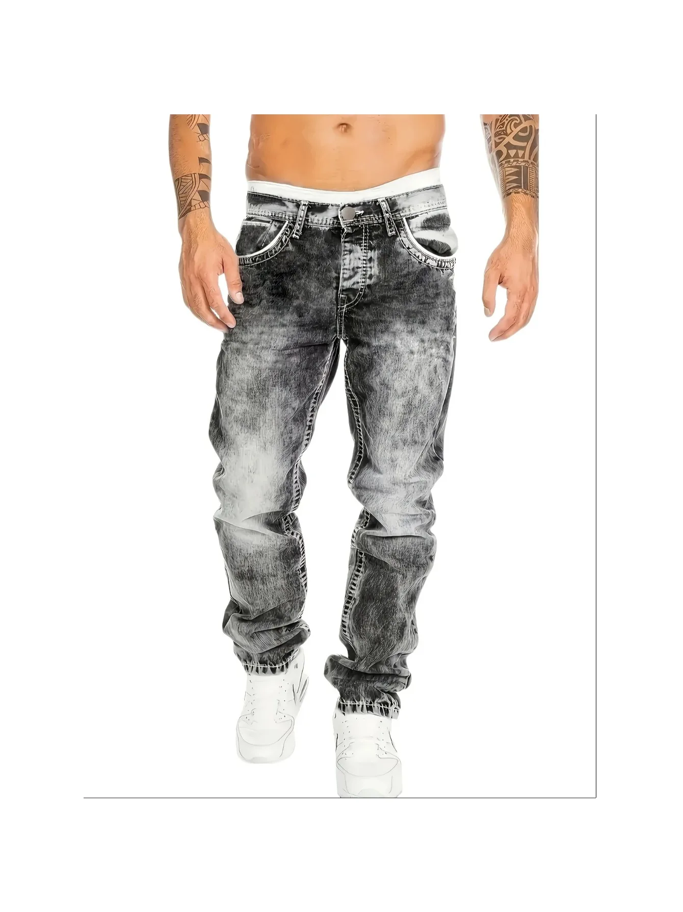 

FY10024 Mens Fashion Jeans Standard Size Vintage Washed Denim Pants Casual Wear mens jeans