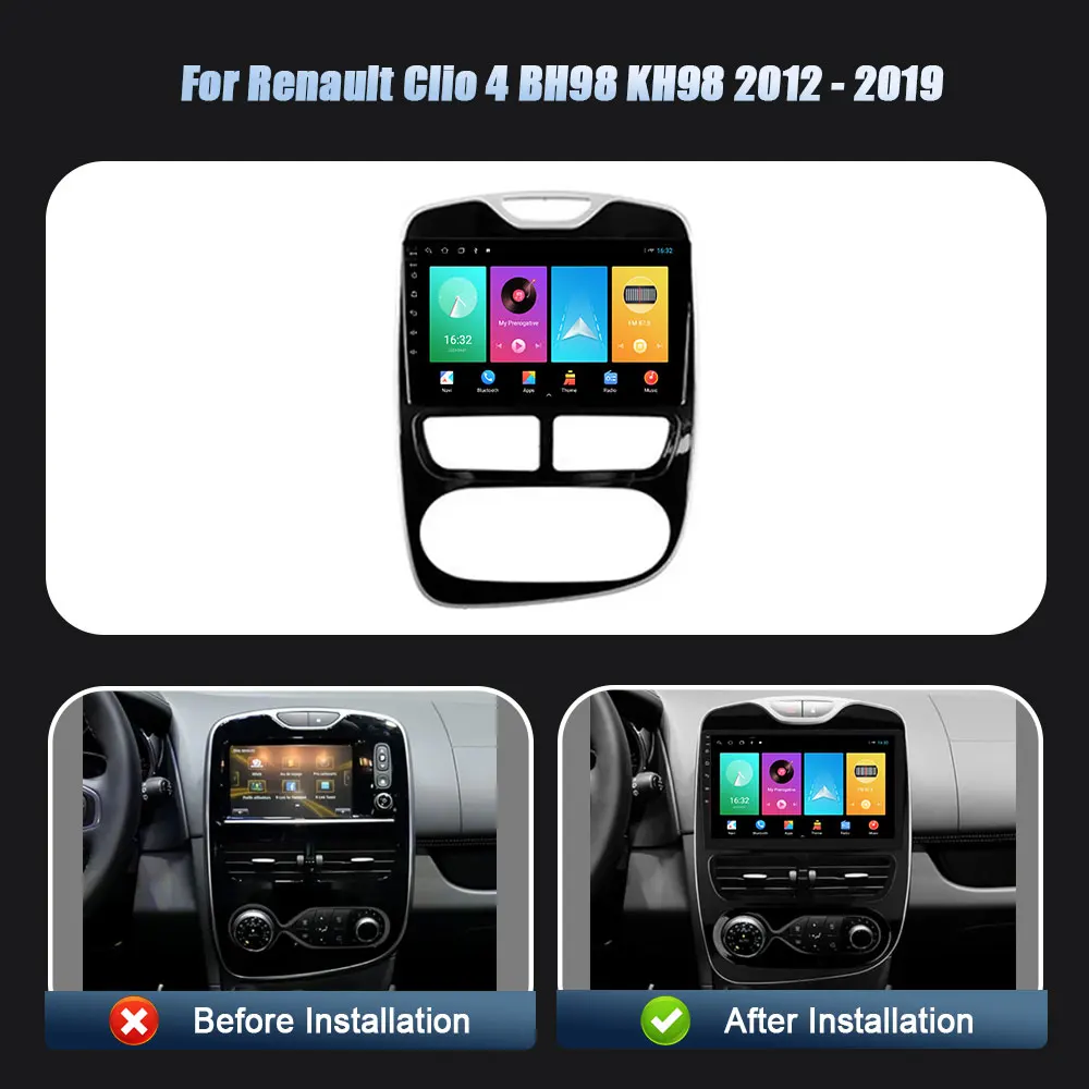 Android 14 For Renault Clio 4 BH98 KH98 2012-2019 Head Unit Wireless Carplay Stereo Car Radio Multimedia Navigation Player WIFI