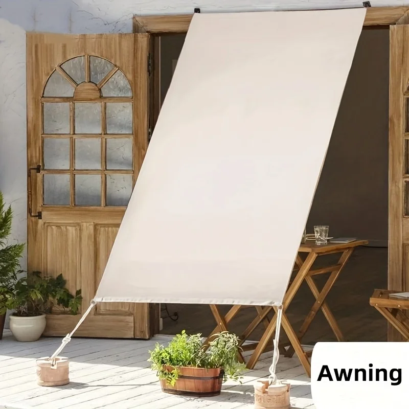 Privacy Screen Awning for Garden & Poolside - Wind Resistant, Easy Setup, Durable Polyester Fabric with Metal Frame