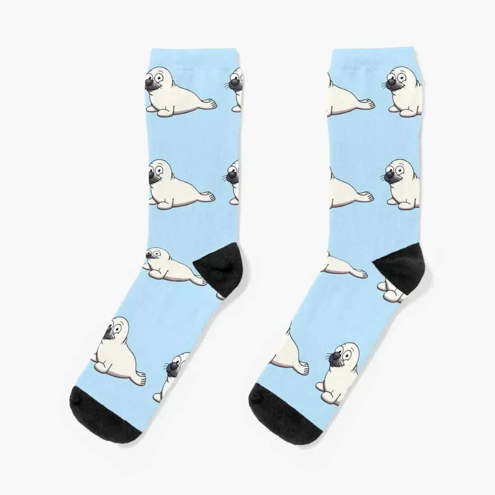 

Cute Harp Seal Socks Men's christmass gift Stockings Male Socks Women's