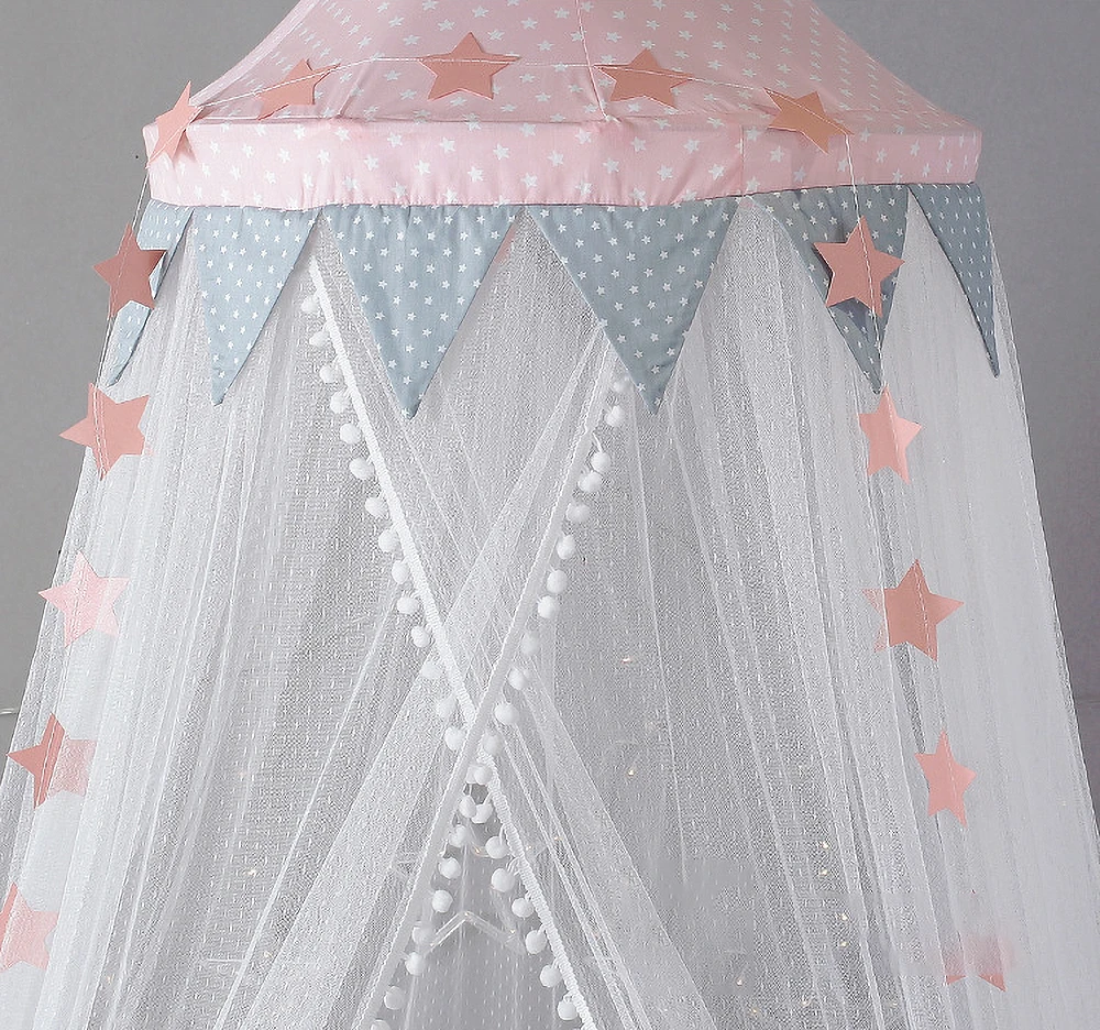 Kid Bed Curtain Canopy Baby Room Mosquito Net Decoration Girl Bedroom Accessories  Round Crib Netting Hanging Tent Baldach