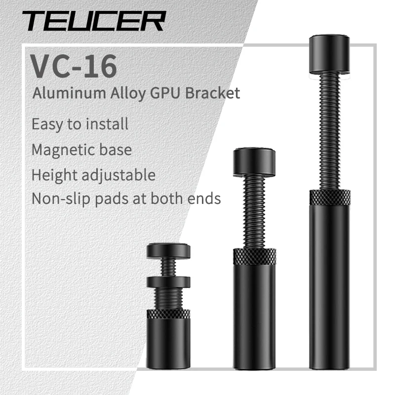 TEUCER VC-16 foulant Carte GPU Titulaire Vertical Télescopique Rotatif Stand Magnétique invite ket Vidéo Porte-Carte