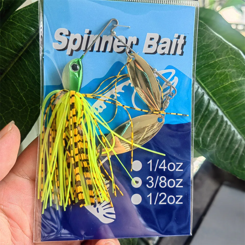 MUKUN  Spinnerbait Fishing Lures 7g/10G/14G Double Willow Blade Spinner Baits for Bass Pike Tiger Muskie Metal Jig Lure