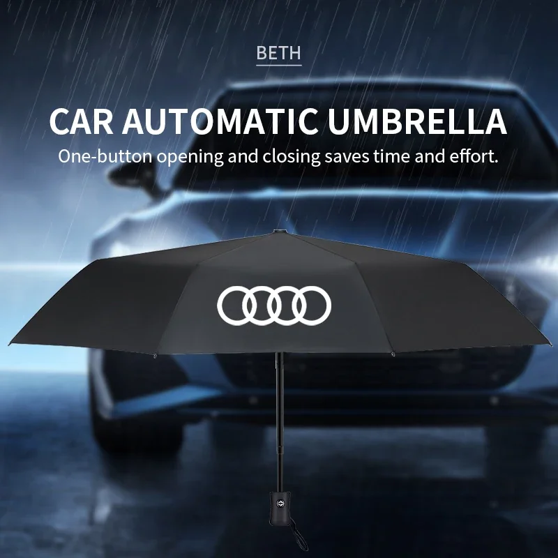 Portable Folding Automatic Umbrella Rain Car Large Business 3Folding Umbrellas For AUDI A3 A4 A5 A7 A8 A1 Q3 Q5 Q7 RS3 RS4