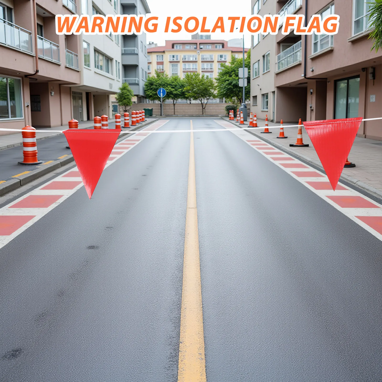 

1 рулон красных сигнальных флагов: высоковидимые предупреждающие знаки для контроля дорожного движения, ограждения строительных зон и обеспечения безопасности периметра