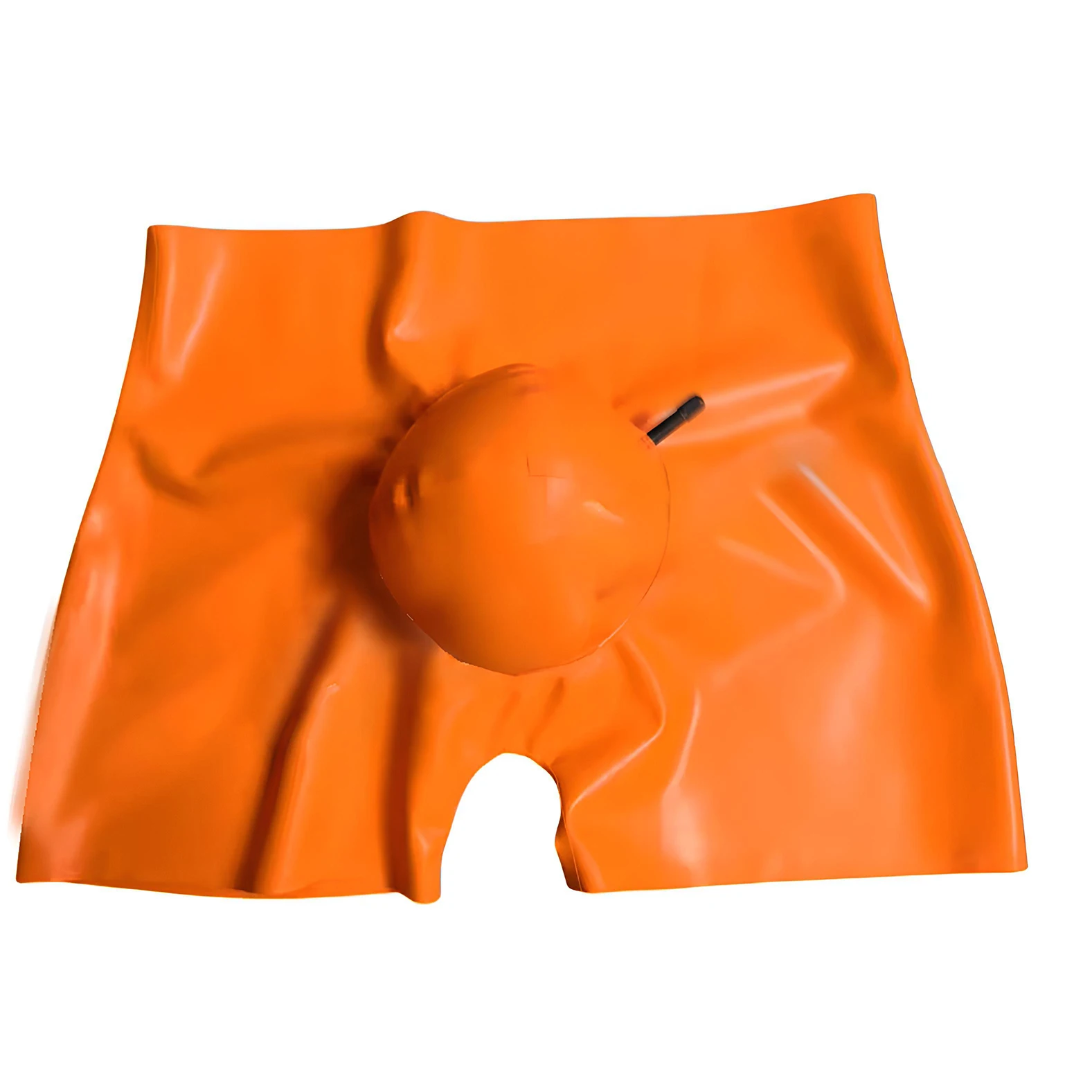 Funny Latex Men Rubber Panties with Front Inflatable Ball Underwear No Zipper Boxer Shorts Male Short Pants Handmade  S-LPM168