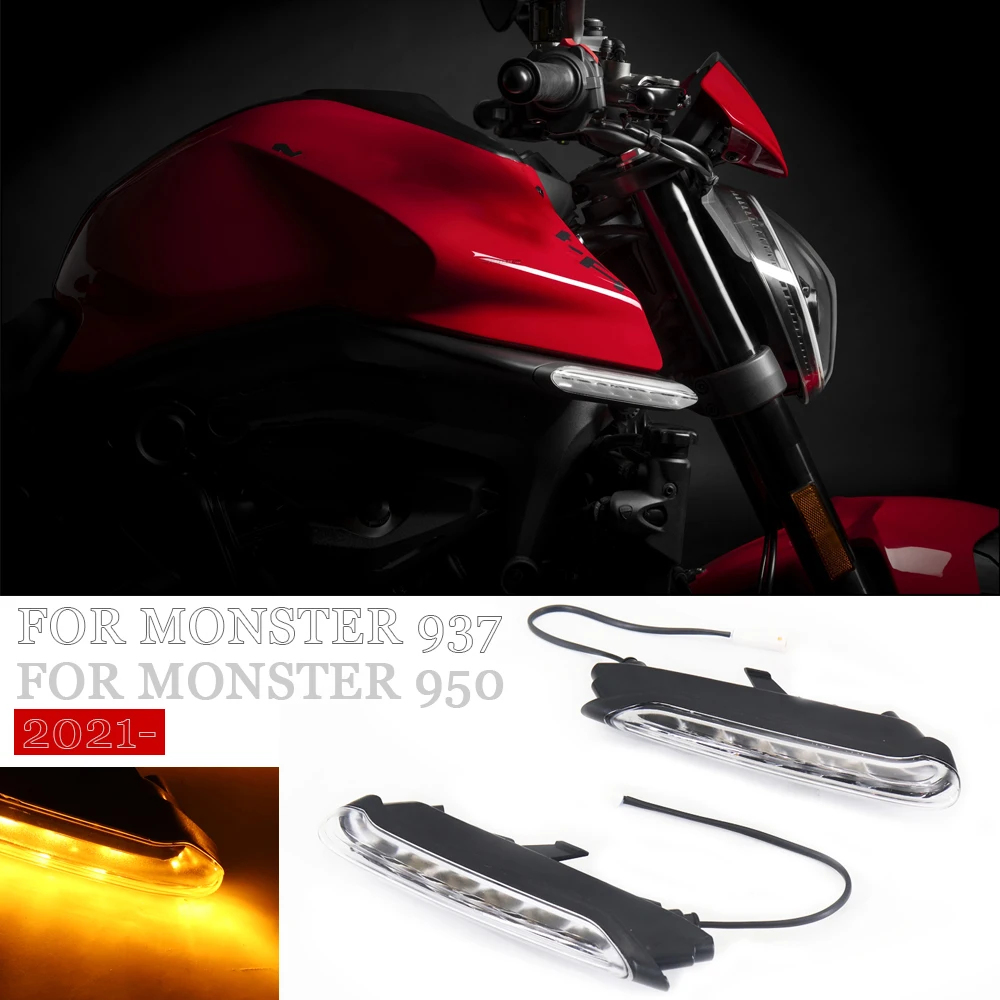 

Новый дневной сигнал поворота для DUCATI MONSTER 937, Monster 950, 2021, 2022, аксессуары для мотоциклов, передний индикатор вспышки