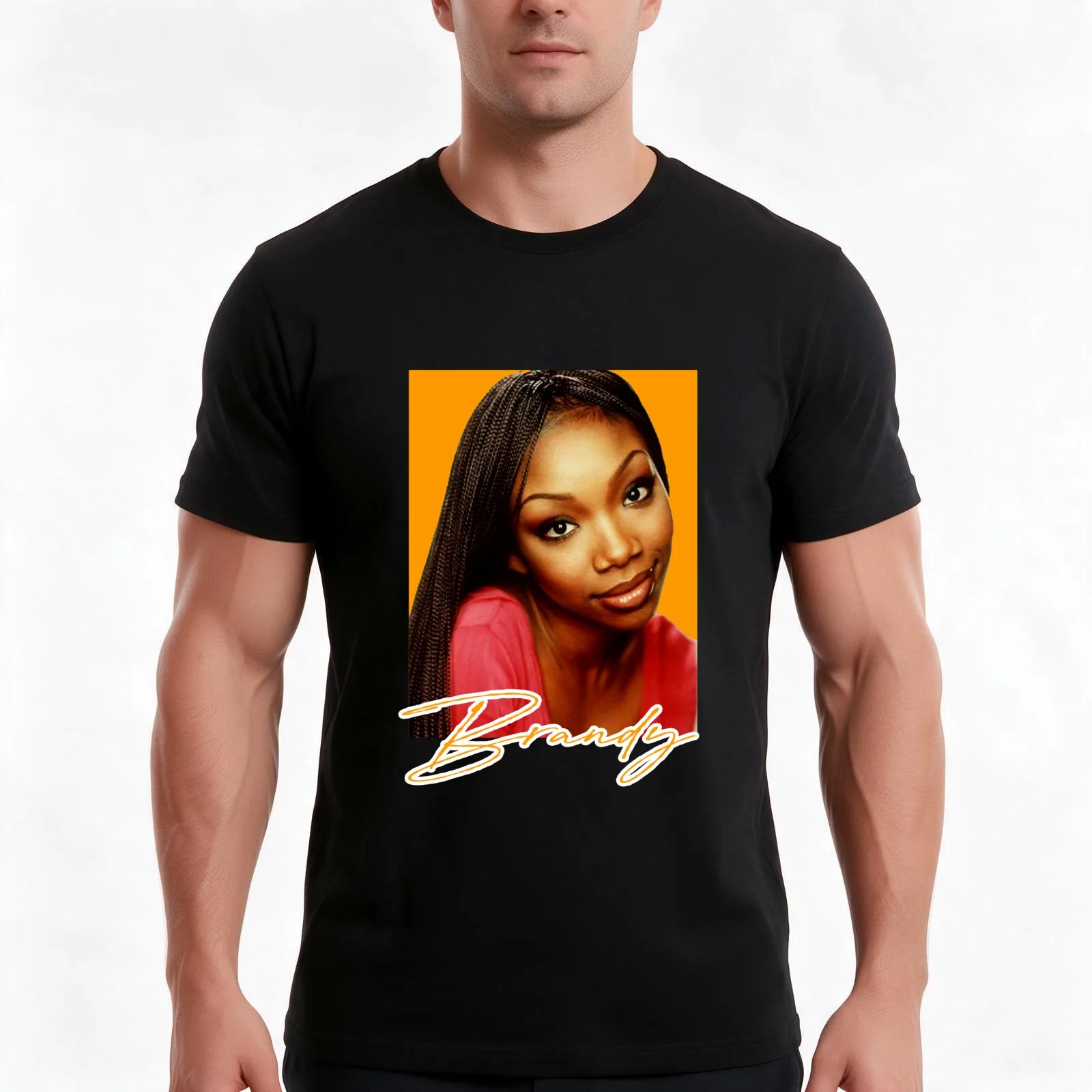 Brandy Shirt T-Shirt, Summer Casual Cotton Tee, Oversized Streetwear Tops, Vintage Graphic Print, Loose Fit Short Sleeve