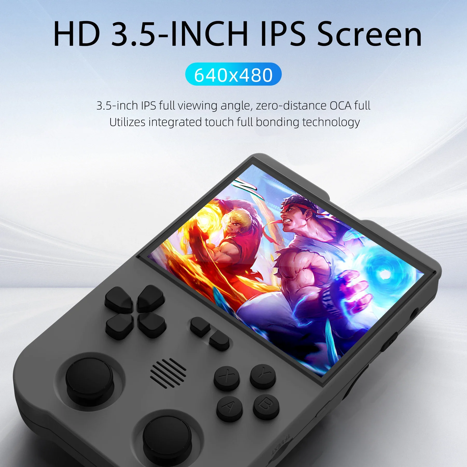 Ampown XU10 Handheld Game Console 3.5" IPS Screen 3000mAh Battery Linux System Built-in Retro Games Portable Video Game Console