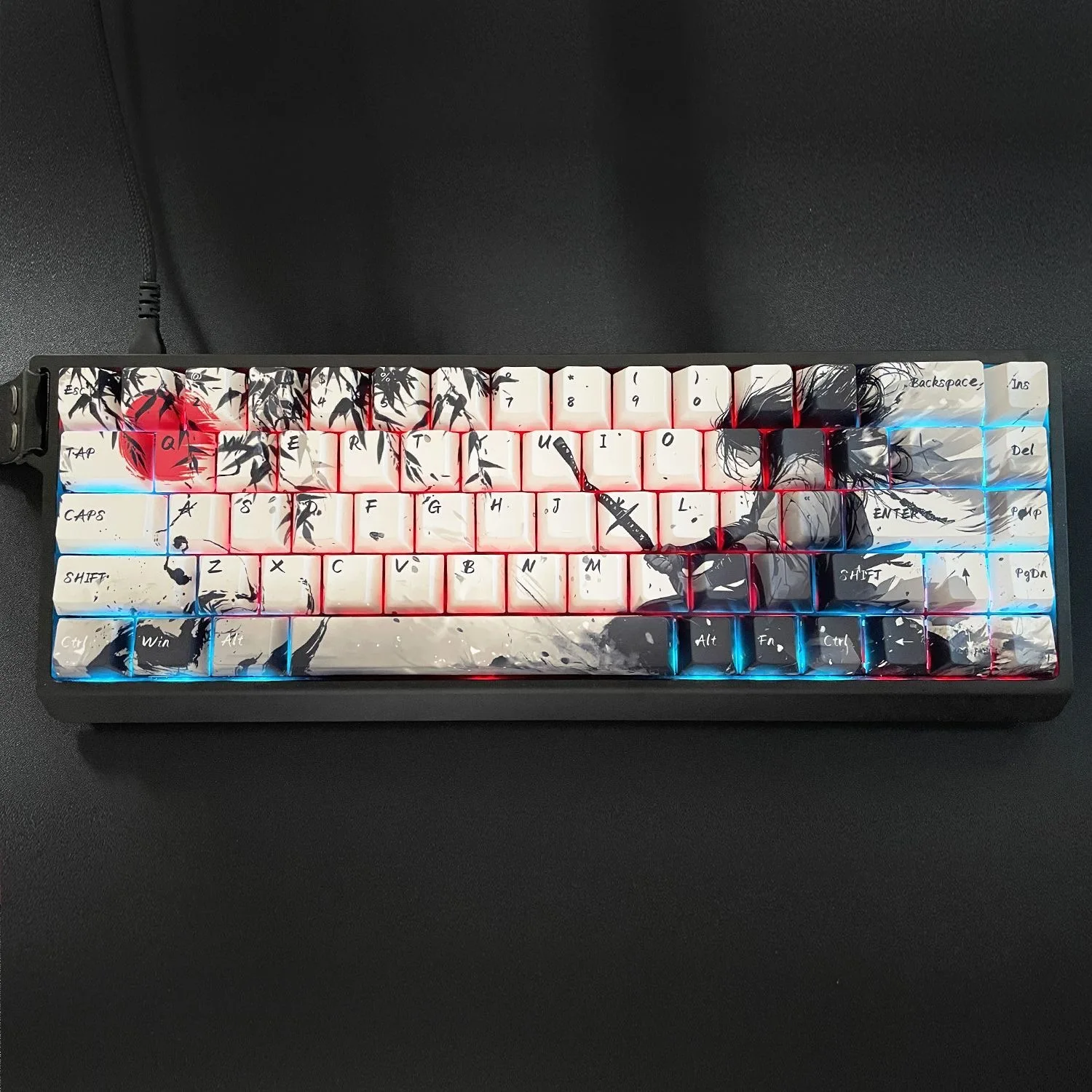 

Колпачки для клавиш в стиле Wuxia Can Yang, кастомные, непрозрачные, для игр, набор колпачков Cherry PBT для Made68, Mad68, Wooting6